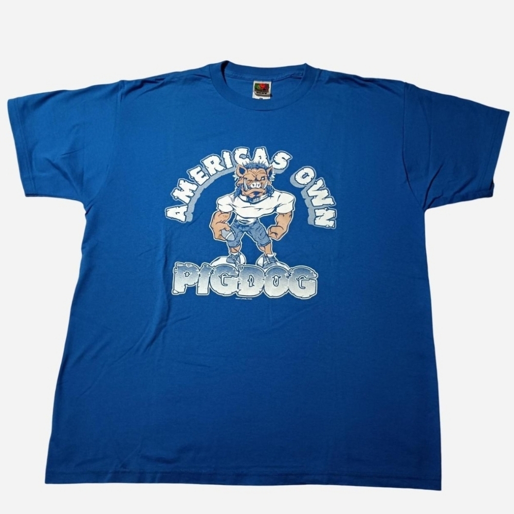 Vintage 2001 David's Apparel Americans Own Pig Dog T-shirt